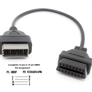 nissan-14-pin-to-OBDII-16-pin-adapter-birləşdiricisi kabel-4-pin-pass-through-for-Nissan-0-4-metr-01