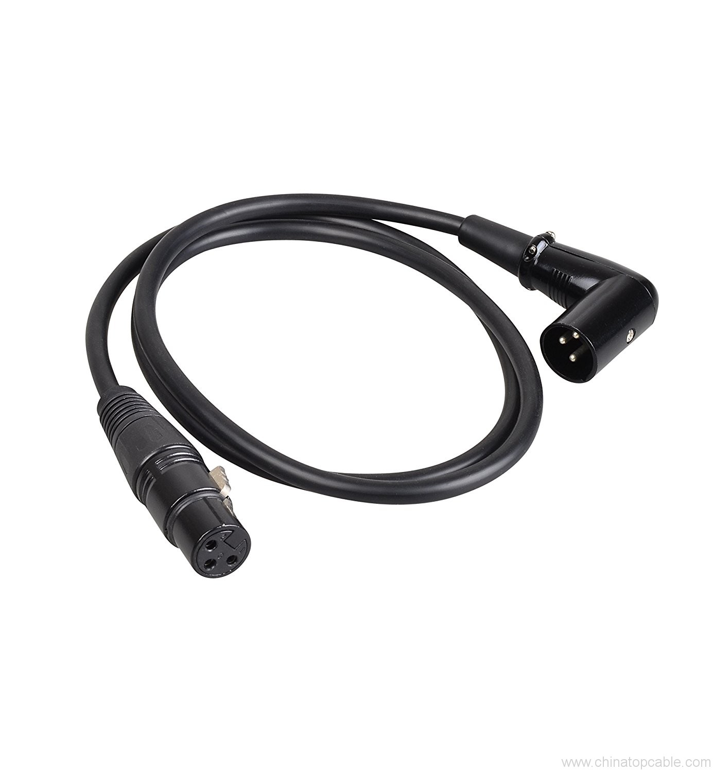 Right Angle Male to Female XLR Cable Premium Microphone DMX Signal