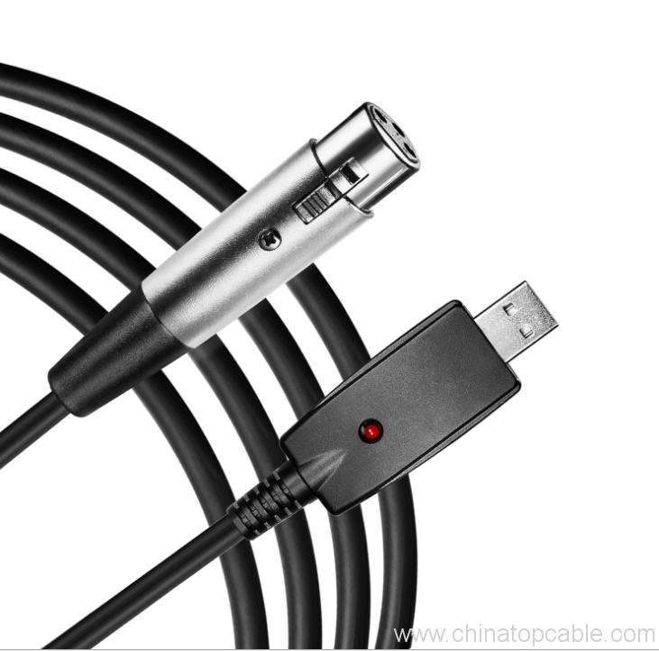 Câble USB XLR Femelle vers Cordon USB 3 Broches Câble USB XLR