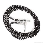 Braided Jacket Guitar Cord, 1/4" Straight to 90-Degree Plug