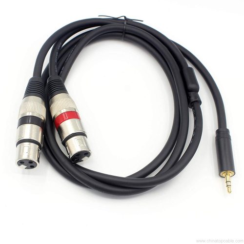 1/8 inch TRS to 2 XLR Y-Adapter Cable, 3.5mm Mini Stereo Jack Male to Dual XLR Interconnect Breakout Patch Splitter Cord - Image 4