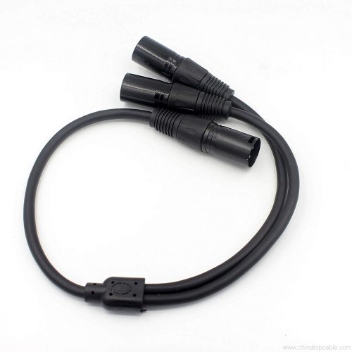 1 Male XLR To Dual Male XLR Y Splitter Cable,Microphone Lead/Combiner Y Cable Patch Cord 0.5m - Image 3