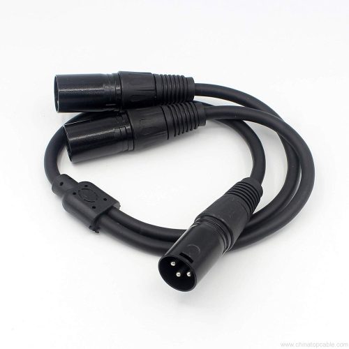 1 Male XLR To Dual Male XLR Y Splitter Cable,Microphone Lead/Combiner Y Cable Patch Cord 0.5m - Image 4