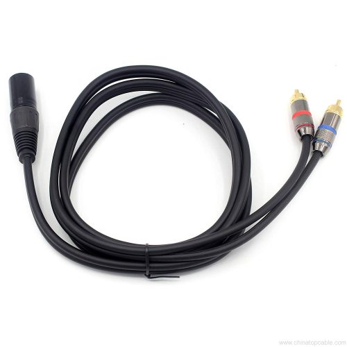 1 XLR to 2 RCA Male Plug Stereo Plug Y Splitter, XLR Wire Cord Audio Adapter Connector Cable 1.5m/ 5ft (XLR Male) - Image 3