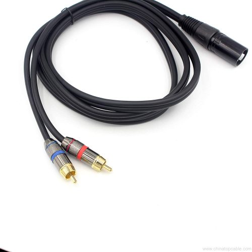 1 XLR to 2 RCA Male Plug Stereo Plug Y Splitter, XLR Wire Cord Audio Adapter Connector Cable 1.5m/ 5ft (XLR Male) - Image 4