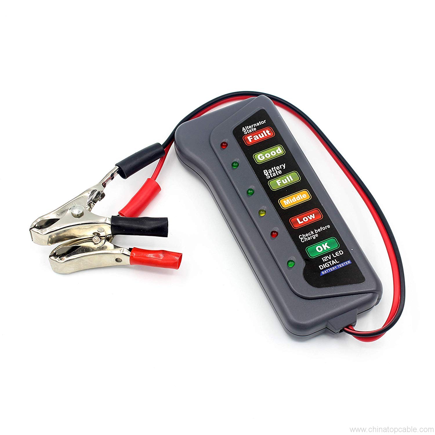 Alternator Battery Tester Car Auto Motorcycle Digital Diagnostic Tool LED Lights