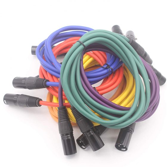 Balanced Mic Cables 6 Colors, XLR 3 Pin Male Female Microphone Shielded