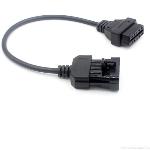 Car 10 Pin to OBD II 16 Pin Adapter Connector Cable for Vauxhall / Opel Auto - Image 3