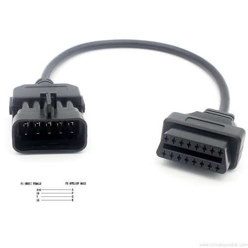 Car 10 Pin to OBD II 16 Pin Adapter Connector Cable for Vauxhall / Opel Auto - Image 5