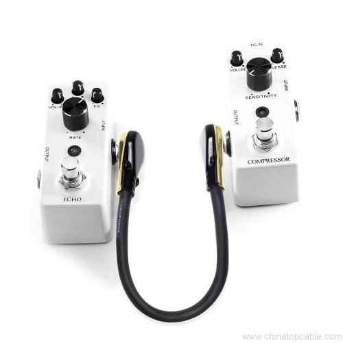 Guitar Patch Cables 90 Degree Angled, Right Angle 1/4" TS To Right Angled 1/4" TS Instrument Cables For Effect Pedals (15cm/6 inch 6 Pack, Gold) - Image 3