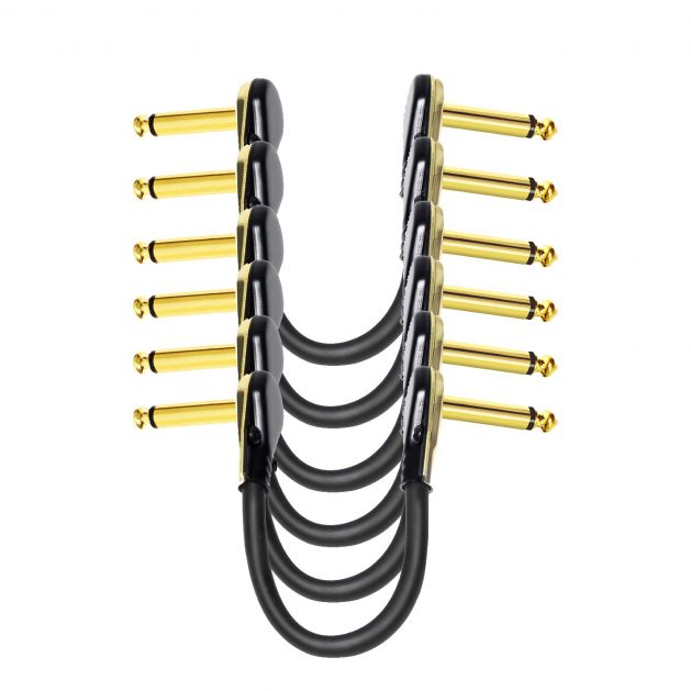 Guitar Patch Cables 90 Degree Angled, Right Angle 1/4" TS To Right