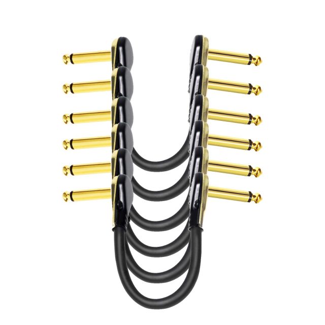 Guitar Patch Cables 90 Degree Angled, Right Angle 1/4" TS To Right