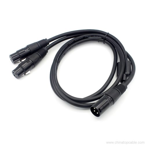 Long XLR To Dual XLR Y Splitter Cable,Microphone Lead/Combiner Y Cable Patch Cord 0.5m (1M-2F 1.5m) - Image 3