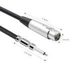 mikropon-kabel-xlr-bikang-to-1-4 inci-6-35-mm-ts-mono-jalu-colokan-henteu saimbang-interconnect-ari-pikeun-amplifier-instrumén-jsb-3m-05
