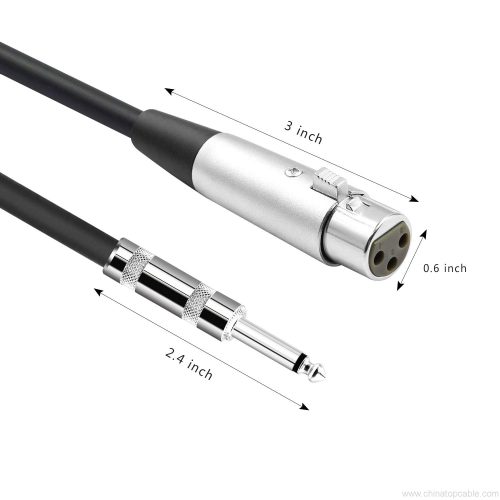 Microphone Cable XLR Female to 1/4 Inch 6.35 mm TS Mono Male Plug Unbalanced Interconnect Cord for Amplifiers, Instruments etc. 3m - Image 6
