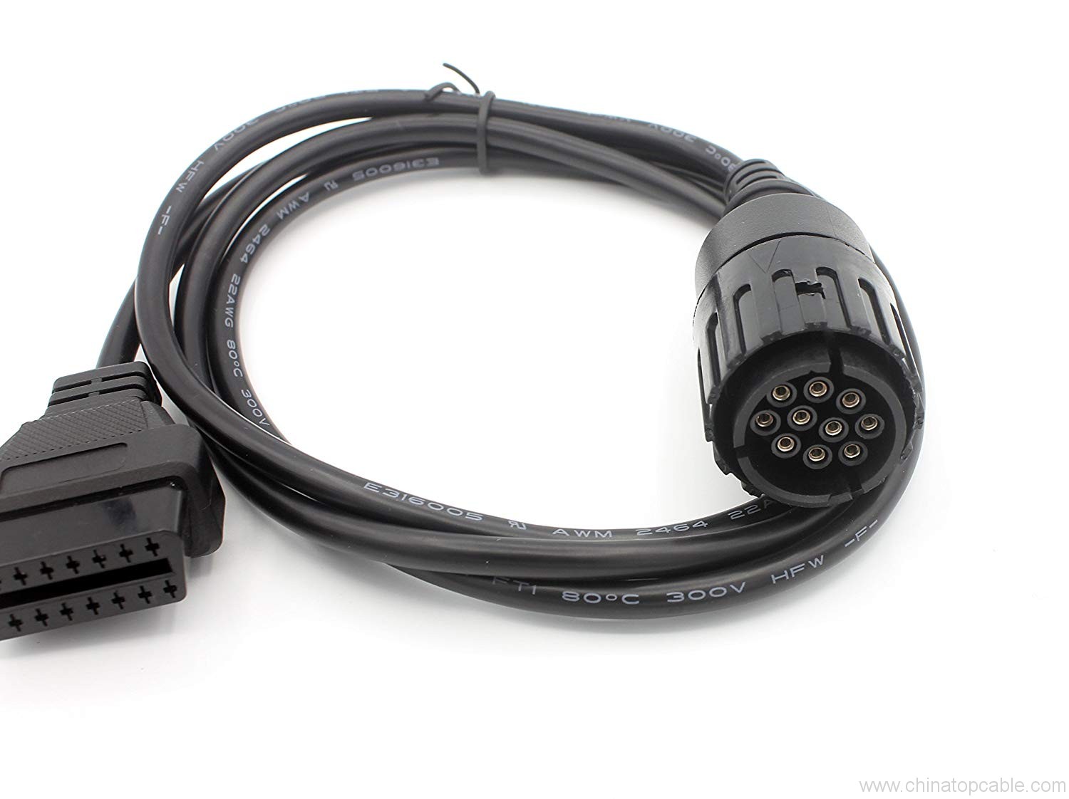 Sepeda motor 10 PIN untuk OBDII 16 Kabel Konektor Pin Adapter Untuk