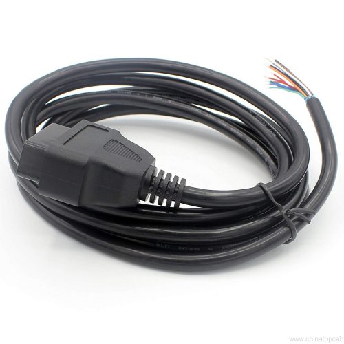 OBD-II 16 Pin to To End Open Plug Wire - OBD2 Female 16 Pin Round Extension Connector Diagnostic Cable - 2m - Image 3