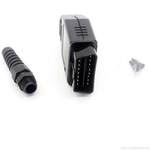 OBD II Male Connector 16 Pin Male Wiring Plug Adapter For OBD2 Diagnostic Tool or Cable (Black) - Image 4