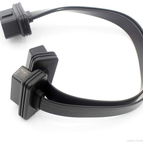 OBD-II Splitter Y Cable - 1 Male to 2 Female OBD2 Car Diagnostic Extender Cord Adapter - Full 16 Pin Pass Through Flat Noodle Cable - 0.3m or 0.5m - Image 3