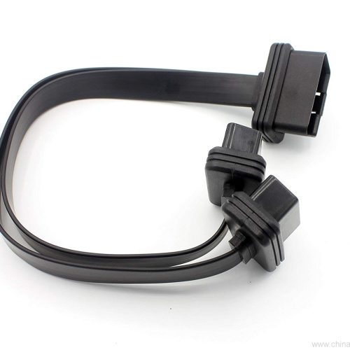 OBD-II Splitter Y Cable - 1 Male to 2 Female OBD2 Car Diagnostic Extender Cord Adapter - Full 16 Pin Pass Through Flat Noodle Cable - 0.3m or 0.5m - Image 5
