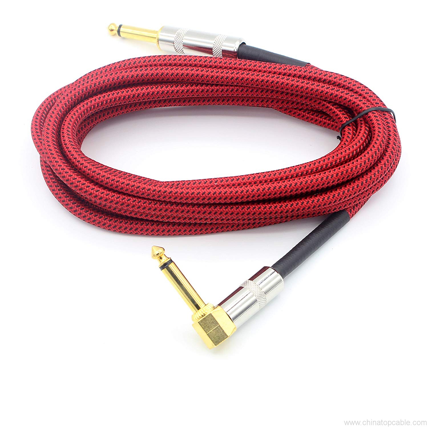 Hwm Nylon Braided Guitar Cable,1/4 nti(6.35hli) Kub Plated TS ntsaws
