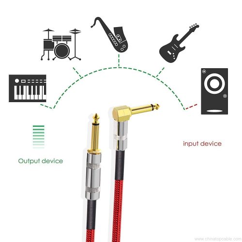 Premium Nylon Braided Guitar Cable,1/4 Inch(6.35mm) Gold Plated TS plug Super Noiseless Bass/Electric/Keyboard Instrument Cable 3M - Image 5