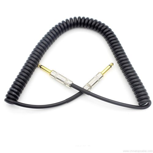 Retractable 1/4 Inch Guitar Cable Gold Plated, Spring 6.35mm Guitar Instrument Cable for AMP Guitar Bass Gigs 3M - Image 3