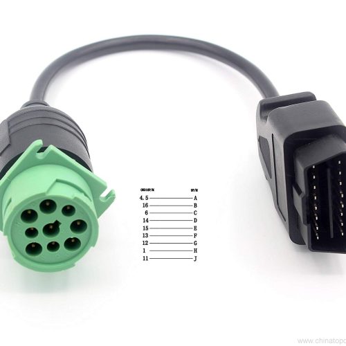 SAE J1939 9 Pin to OBD2 16 Pin Plug Adapter cable for Truck GPS Tracker Interface Scanner Code Reader Diagnostic Tools - Image 6