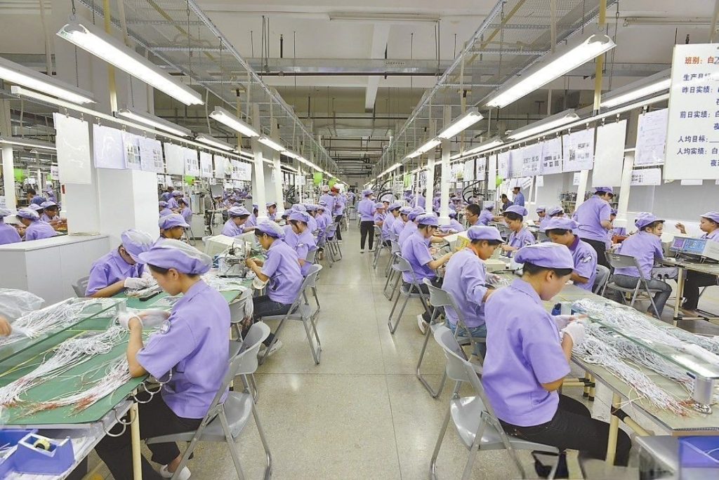 Hengye Electronics cable factory production line in Shenzhen, China