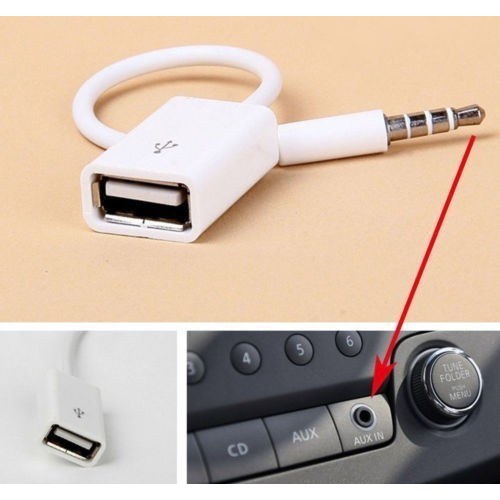 ctc-clean-7333 3.5mm Stereo Jack to USB Female Car Audio Cable for U-Disk