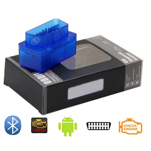 Bluetooth Mini Box ELM327 OBD2 Scanner, Blue