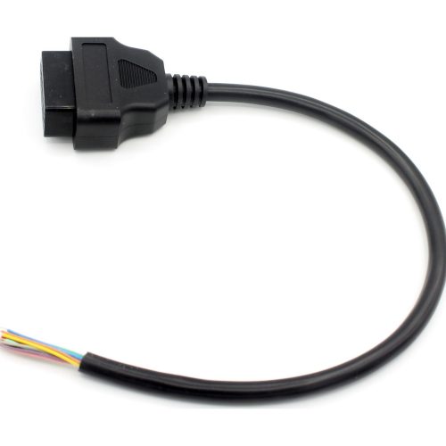 OBD2 Female to Open End Cable 0.3 m, 16-Pin Diagnostic Lead