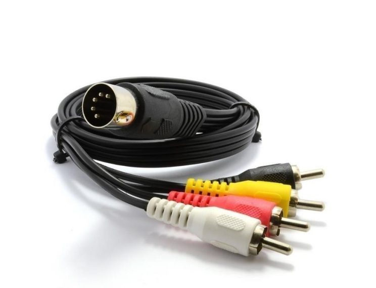 ctc-gal-2760 Mini DIN to 4 RCA Audio Video Cable, 1 m