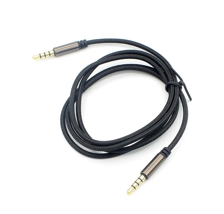 3.5mm AUX Cable 4-Pole TRRS, Nylon Braided Male to Male