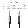 3.5mm AUX Cable 4-Pole TRRS, Nylon Braided Male to Male