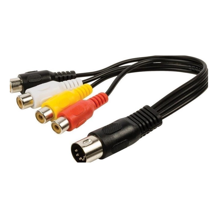 ctc-clean-2758 Mini DIN to 4 RCA Audio Video Cable, 1 m