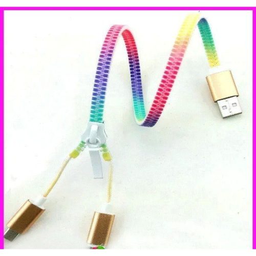 2-in-1 Micro USB & 8-Pin Zipper Flat Cable