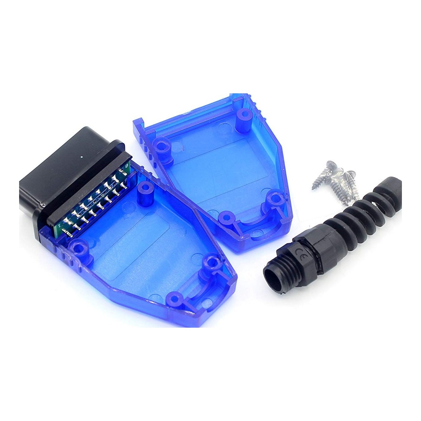 ctc-clean-8417 OBD2 Male 16-Pin Wiring Plug Adapter, Blue Shell