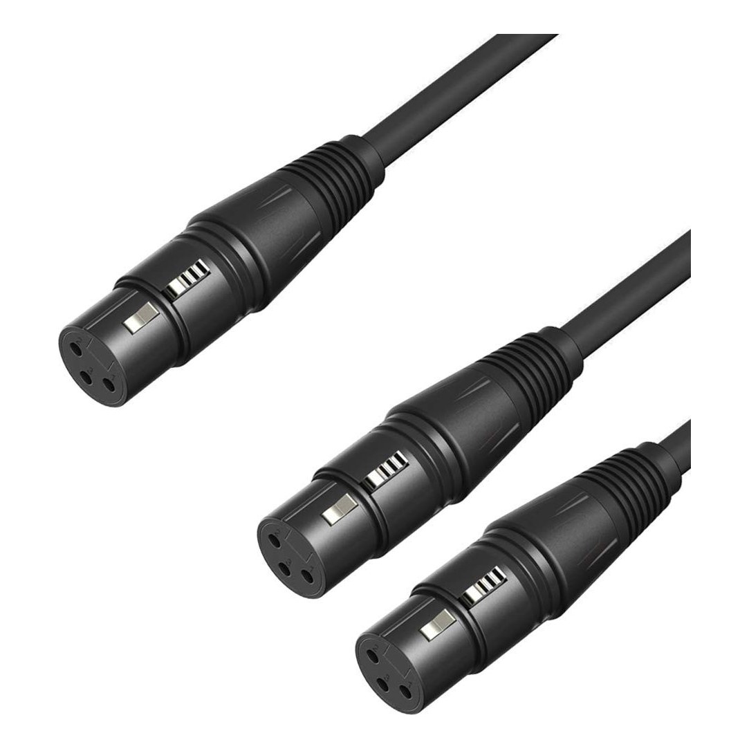 XLR Y Splitter Cable, 1 Female to 2 Female, 0.5 m