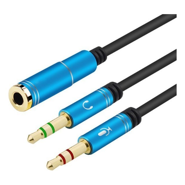 3.5mm Headphone and Mic Splitter, Female to 2 Male