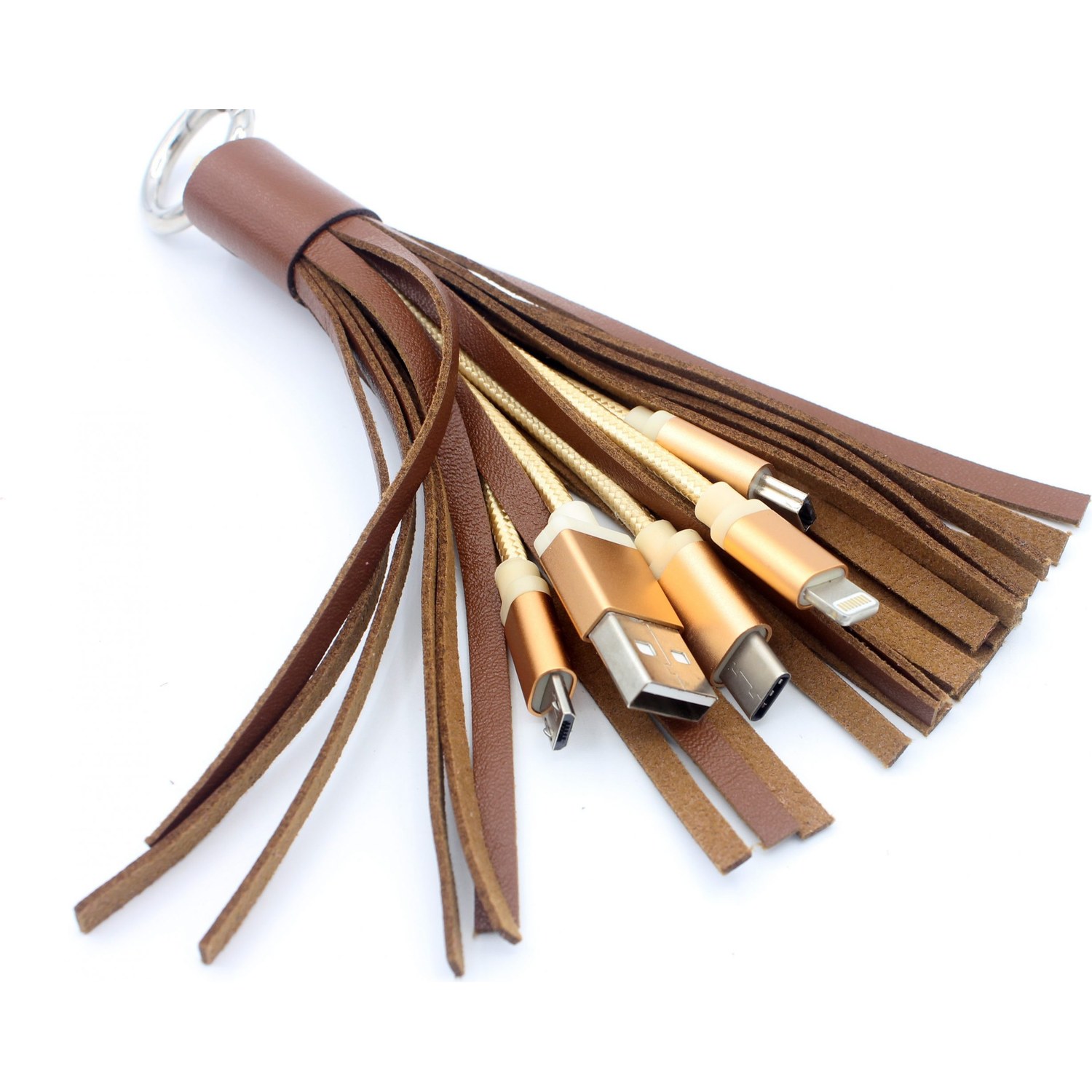 Keyring All-in-1 Charging Cable with Fringe Charm