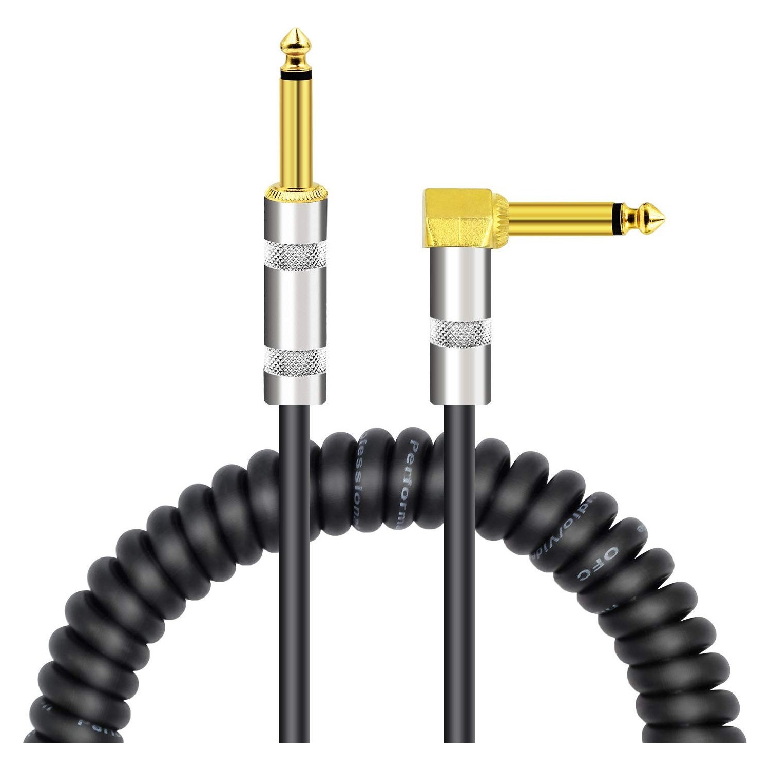 Retractable Guitar Cable, 6.35mm Right-Angled, 3 m