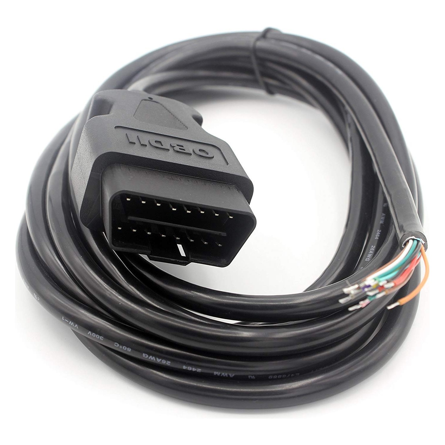 OBD2 16-Pin Male to Open Wire Cable, 3 m