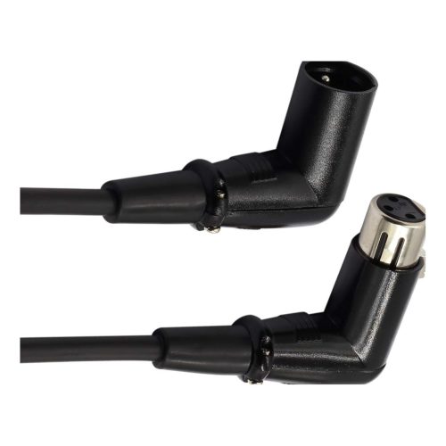 Right-Angle XLR Male to Female Microphone Cable, Braided Shield