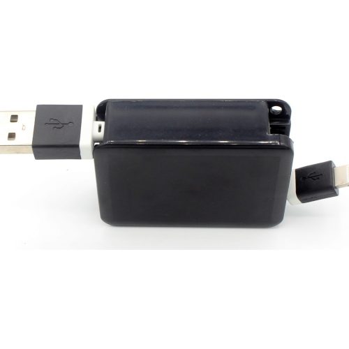 Square Retractable USB Data Cable with Keyring